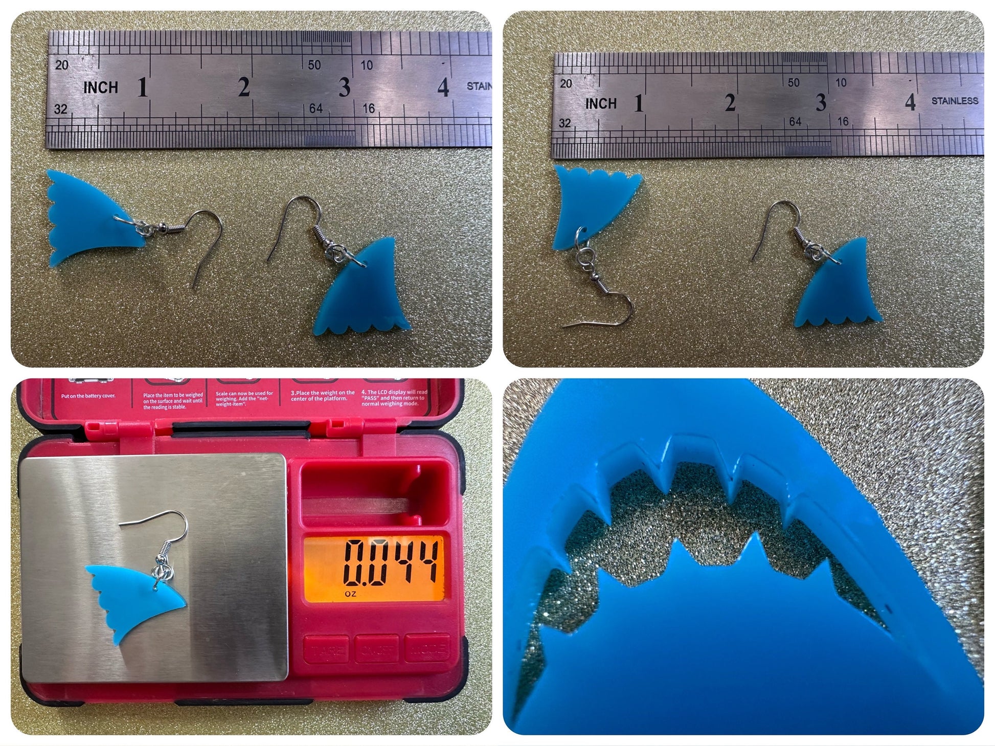 Shark Earrings: Laser Cut Acrylic Sharks, Shark Week, Shark Teeth, Shark Fin, Sharks, Aquarium, Ocean Animals, Best Gifts for Her/Him/Them