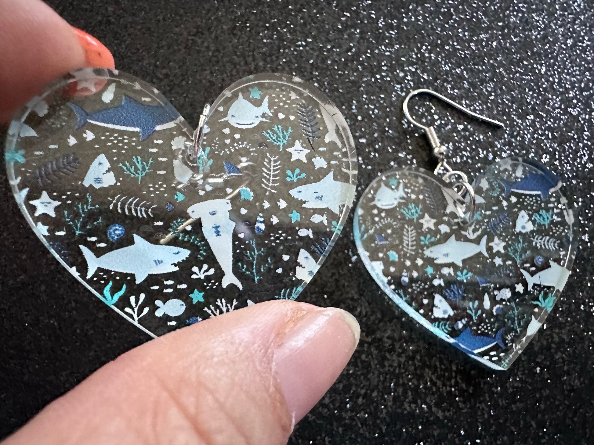 Shark Earrings: Laser Cut Acrylic Sharks, Shark Week, Shark Teeth, Shark Jaw Skeleton, Aquarium, Ocean Animals, Best Gifts for Her/Him/Them