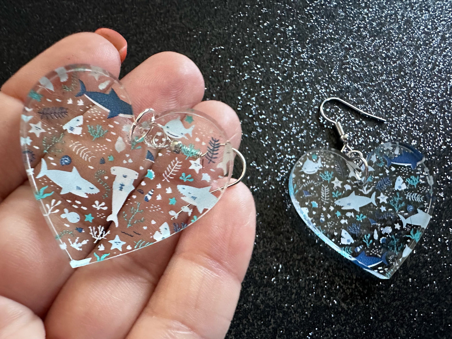 Shark Earrings: Laser Cut Acrylic Sharks, Shark Week, Shark Teeth, Shark Jaw Skeleton, Aquarium, Ocean Animals, Best Gifts for Her/Him/Them