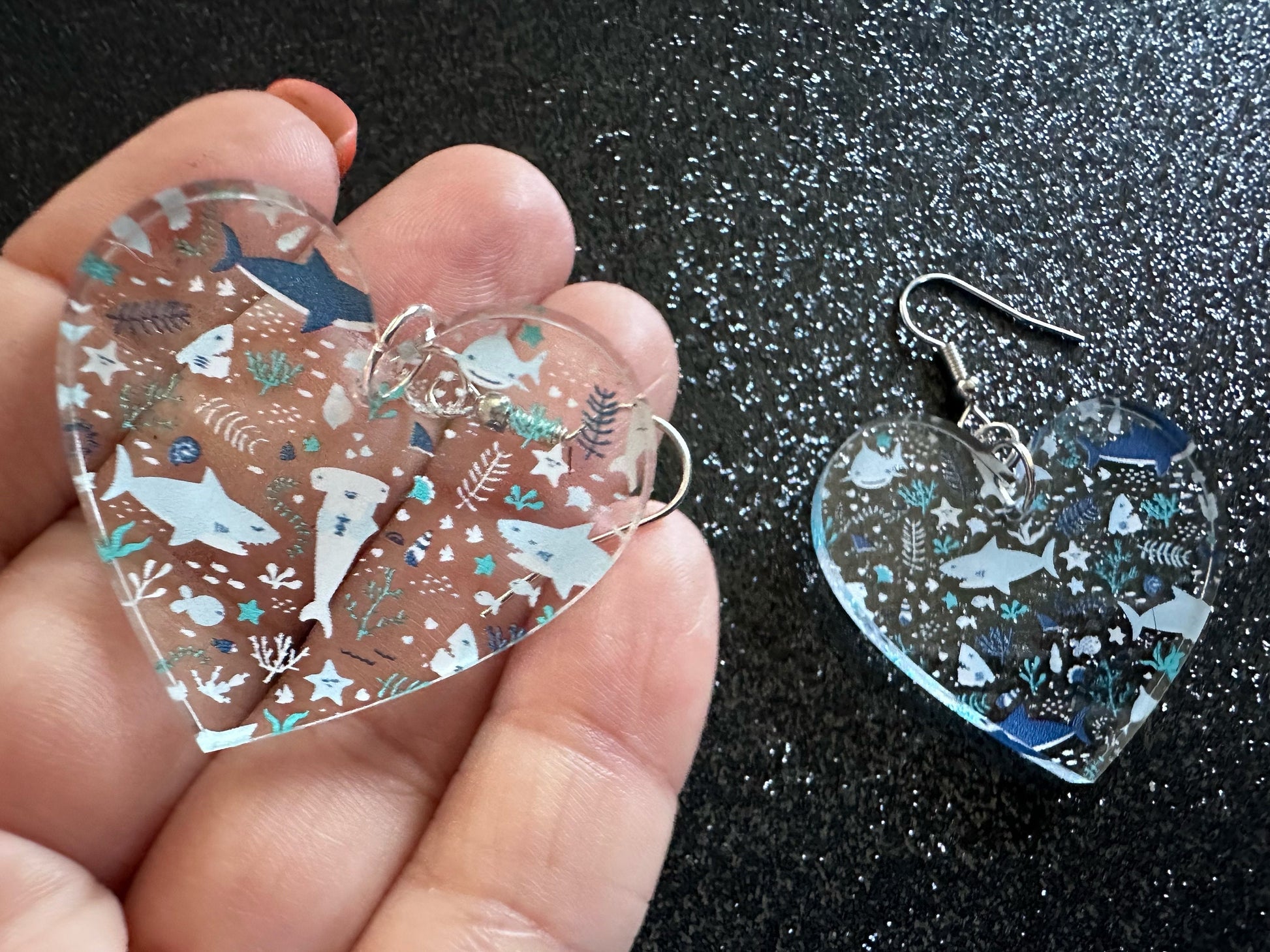 Shark Earrings: Laser Cut Acrylic Sharks, Shark Week, Shark Teeth, Shark Jaw Skeleton, Aquarium, Ocean Animals, Best Gifts for Her/Him/Them