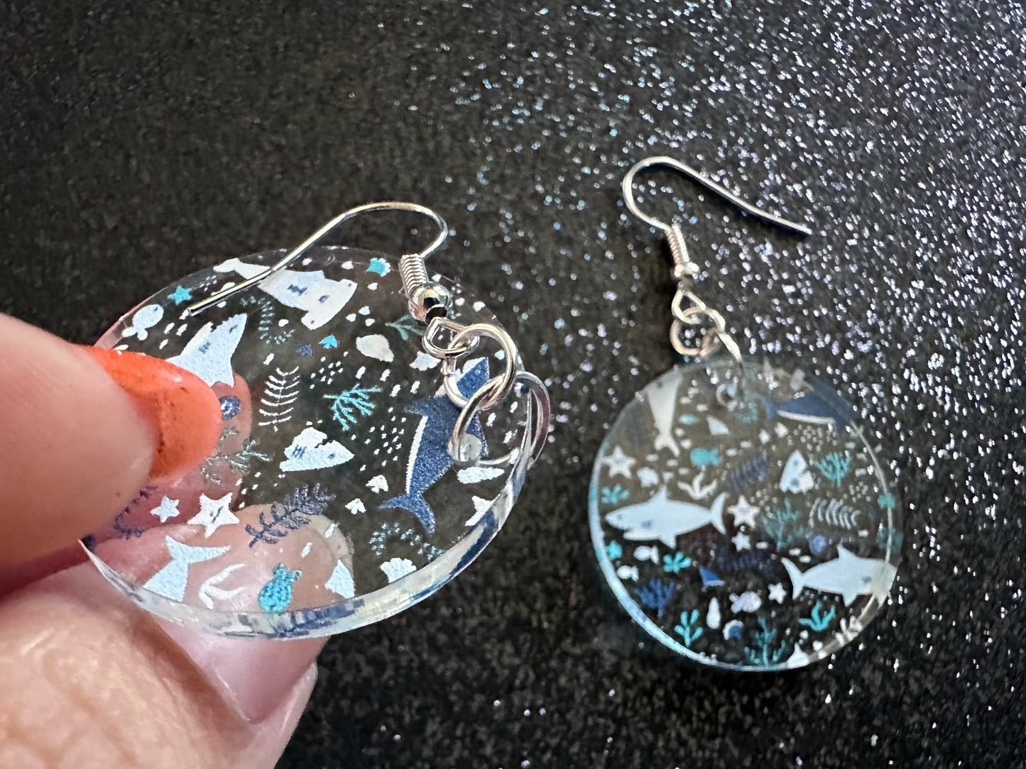 Shark Earrings: Laser Cut Acrylic Sharks, Shark Week, Shark Teeth, Shark Jaw Skeleton, Aquarium, Ocean Animals, Gifts for Her/Him/Them