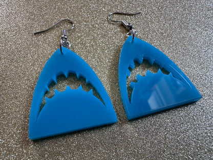 Shark Earrings: Laser Cut Acrylic Sharks, Shark Week, Shark Teeth, Sharks, Shark Jaw, Aquarium, Ocean Animals, Best Gifts for Her/Him/Them