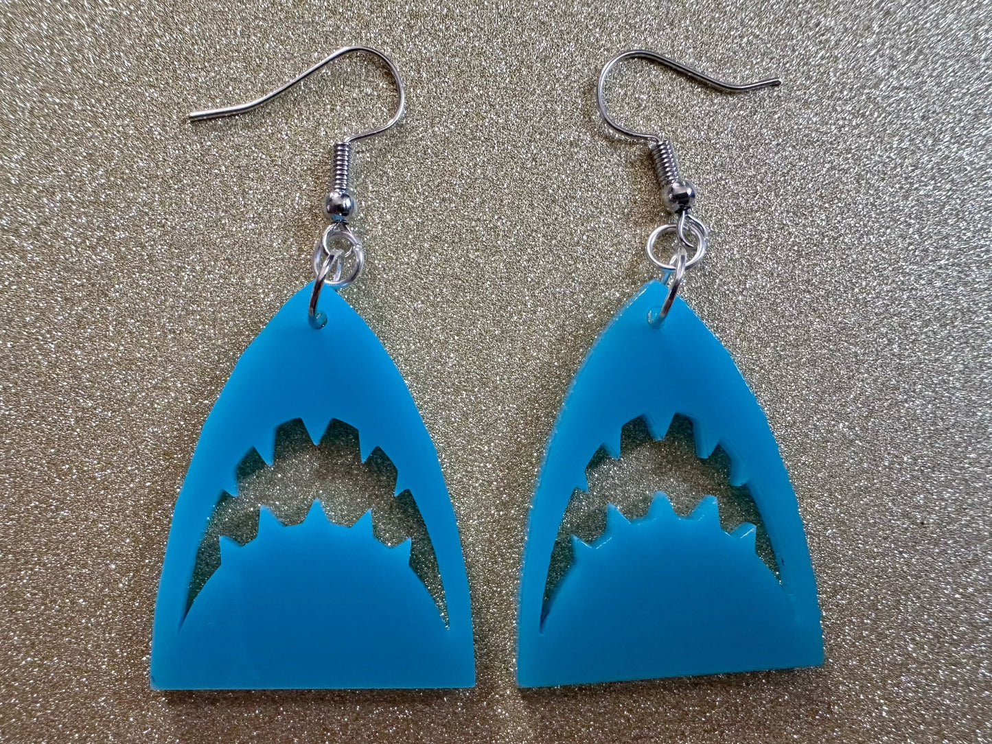 Shark Earrings: Laser Cut Acrylic Sharks, Shark Week, Shark Teeth, Sharks, Shark Jaw, Aquarium, Ocean Animals, Best Gifts for Her/Him/Them