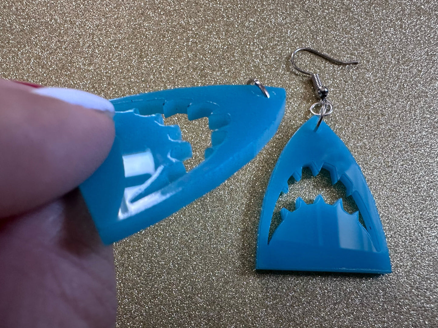 Shark Earrings: Laser Cut Acrylic Sharks, Shark Week, Shark Teeth, Sharks, Shark Jaw, Aquarium, Ocean Animals, Best Gifts for Her/Him/Them