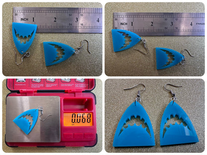 Shark Earrings: Laser Cut Acrylic Sharks, Shark Week, Shark Teeth, Sharks, Shark Jaw, Aquarium, Ocean Animals, Best Gifts for Her/Him/Them