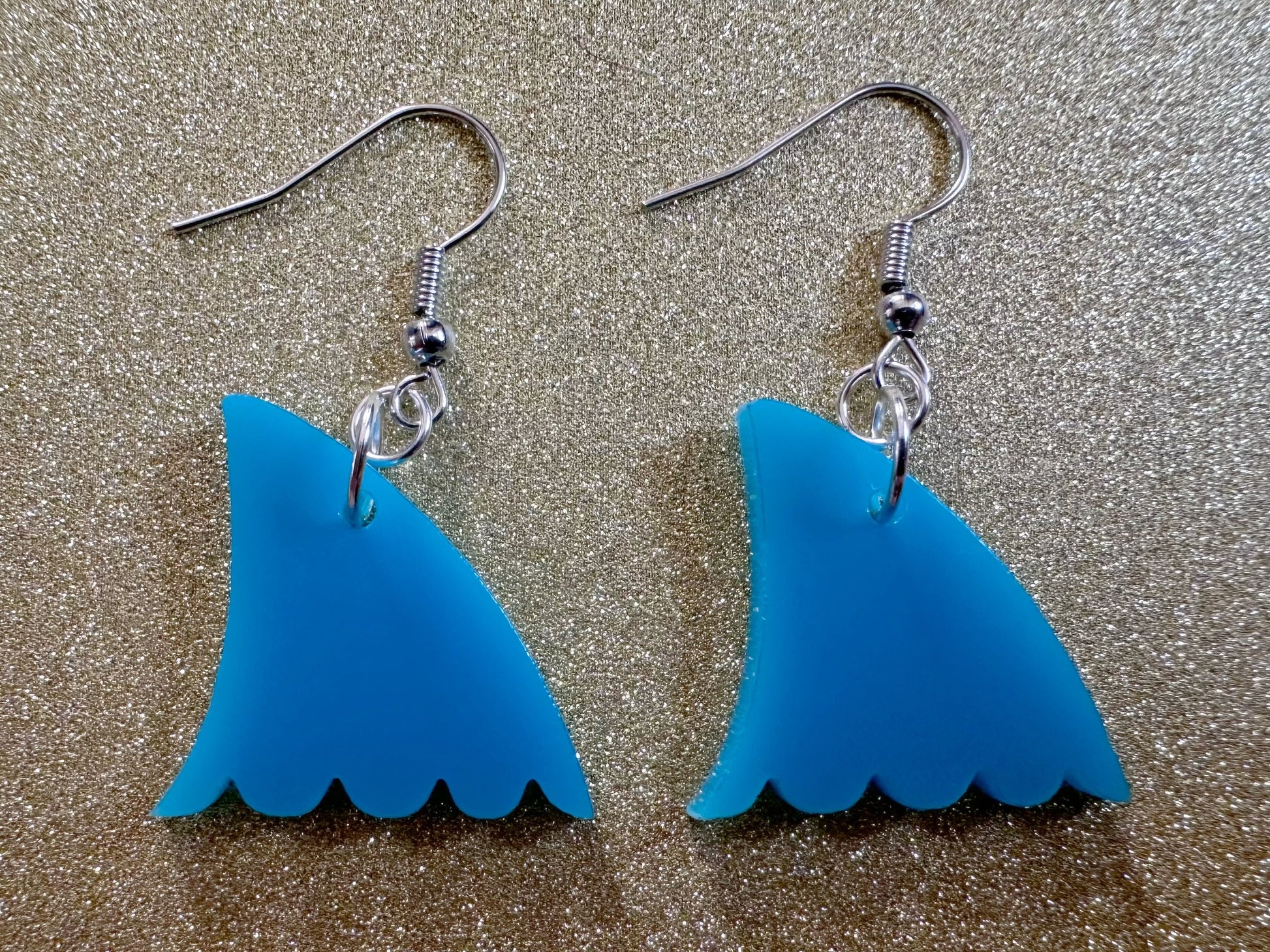 Shark Fin Earrings: Laser Cut Acrylic Sharks, Shark Week, Shark Teeth, Sharks, Sea, Aquarium, Ocean Animals, Best Gifts for Her/Him/Them