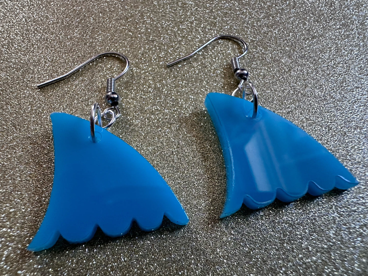 Shark Fin Earrings: Laser Cut Acrylic Sharks, Shark Week, Shark Teeth, Sharks, Sea, Aquarium, Ocean Animals, Best Gifts for Her/Him/Them