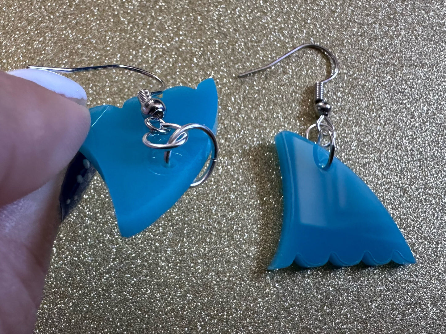 Shark Fin Earrings: Laser Cut Acrylic Sharks, Shark Week, Shark Teeth, Sharks, Sea, Aquarium, Ocean Animals, Best Gifts for Her/Him/Them
