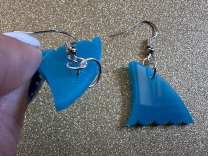 Shark Fin Earrings: Laser Cut Acrylic Sharks, Shark Week, Shark Teeth, Sharks, Sea, Aquarium, Ocean Animals, Best Gifts for Her/Him/Them