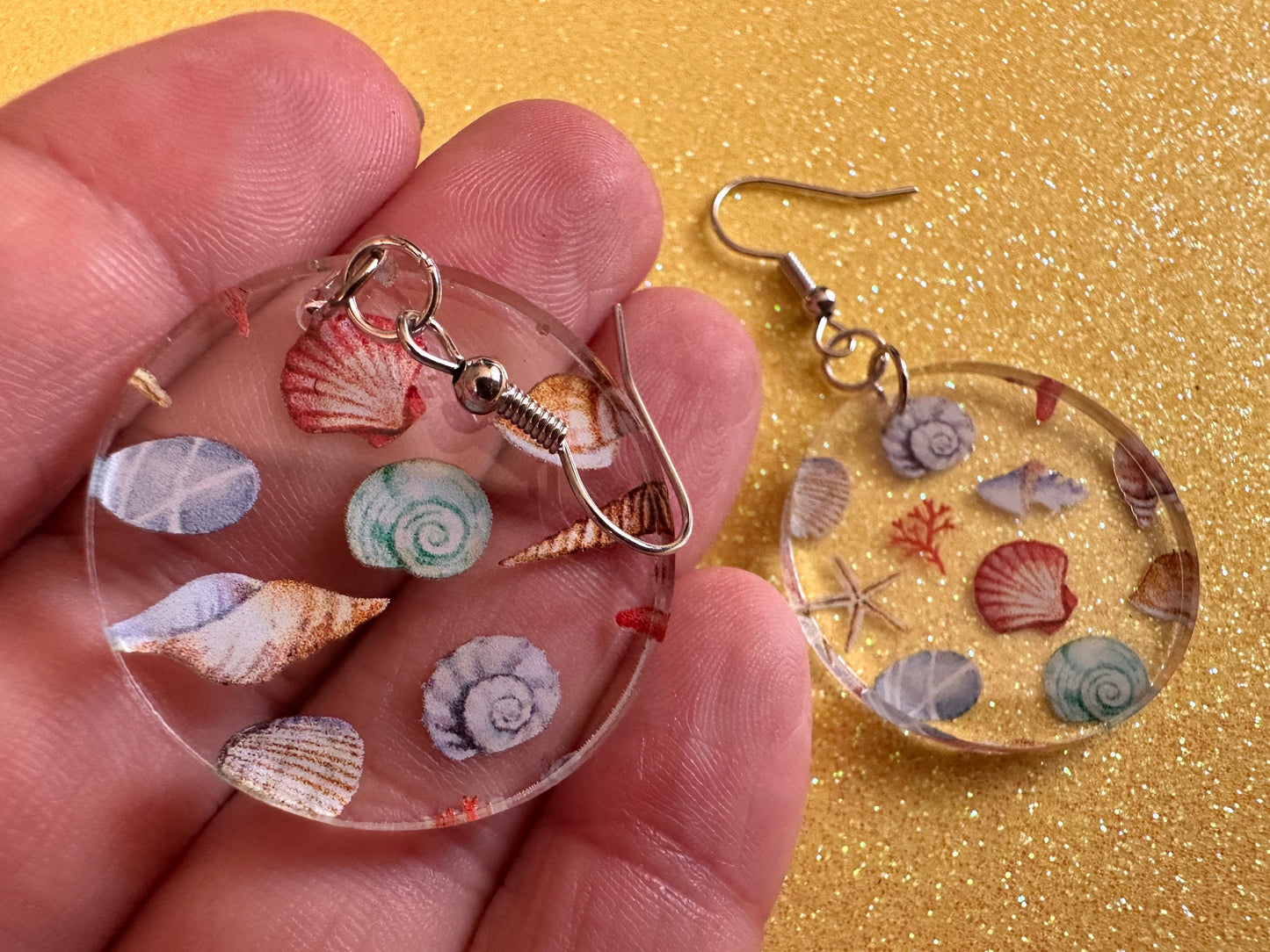 Shell Earrings: Laser Cut Acrylic Shells, Ocean, Beach, Oyster, Shells, Mollusks, Starfish, Clam, Sea, Shell, Best Gifts for Her/Him/Them