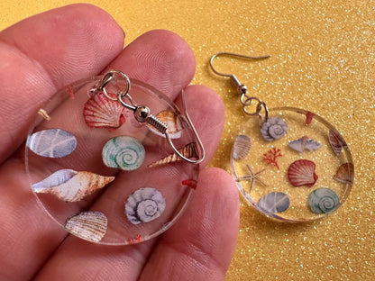 Shell Earrings: Laser Cut Acrylic Shells, Ocean, Beach, Oyster, Shells, Mollusks, Starfish, Clam, Sea, Shell, Best Gifts for Her/Him/Them