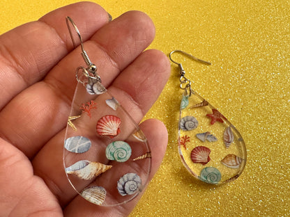 Shell Earrings: Laser Cut Acrylic Shells, Ocean, Beach, Oyster, Shells, Mollusks, Starfish, Clam, Sea, Shell, Best Gifts for Her/Him/Them