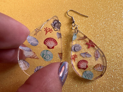 Shell Earrings: Laser Cut Acrylic Shells, Ocean, Beach, Oyster, Shells, Mollusks, Starfish, Clam, Sea, Shell, Best Gifts for Her/Him/Them