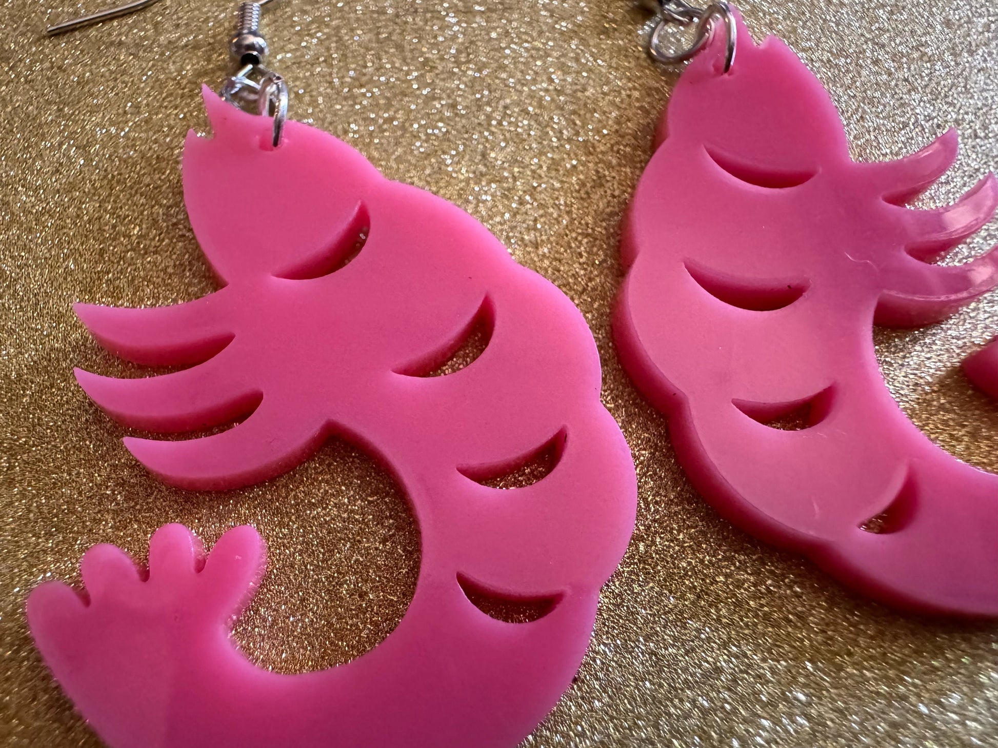 Shrimp Earrings: Laser Cut Acrylic Shrimps, Ocean Animals, Fish, Sea Creatures, Aquatic, Cute Shrimpies, Best Gifts for Her/Him/Them