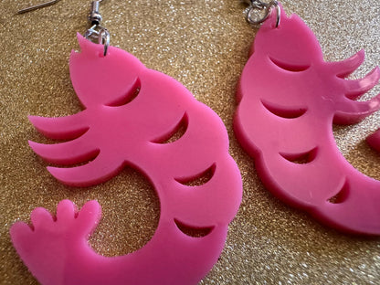 Shrimp Earrings: Laser Cut Acrylic Shrimps, Ocean Animals, Fish, Sea Creatures, Aquatic, Cute Shrimpies, Best Gifts for Her/Him/Them