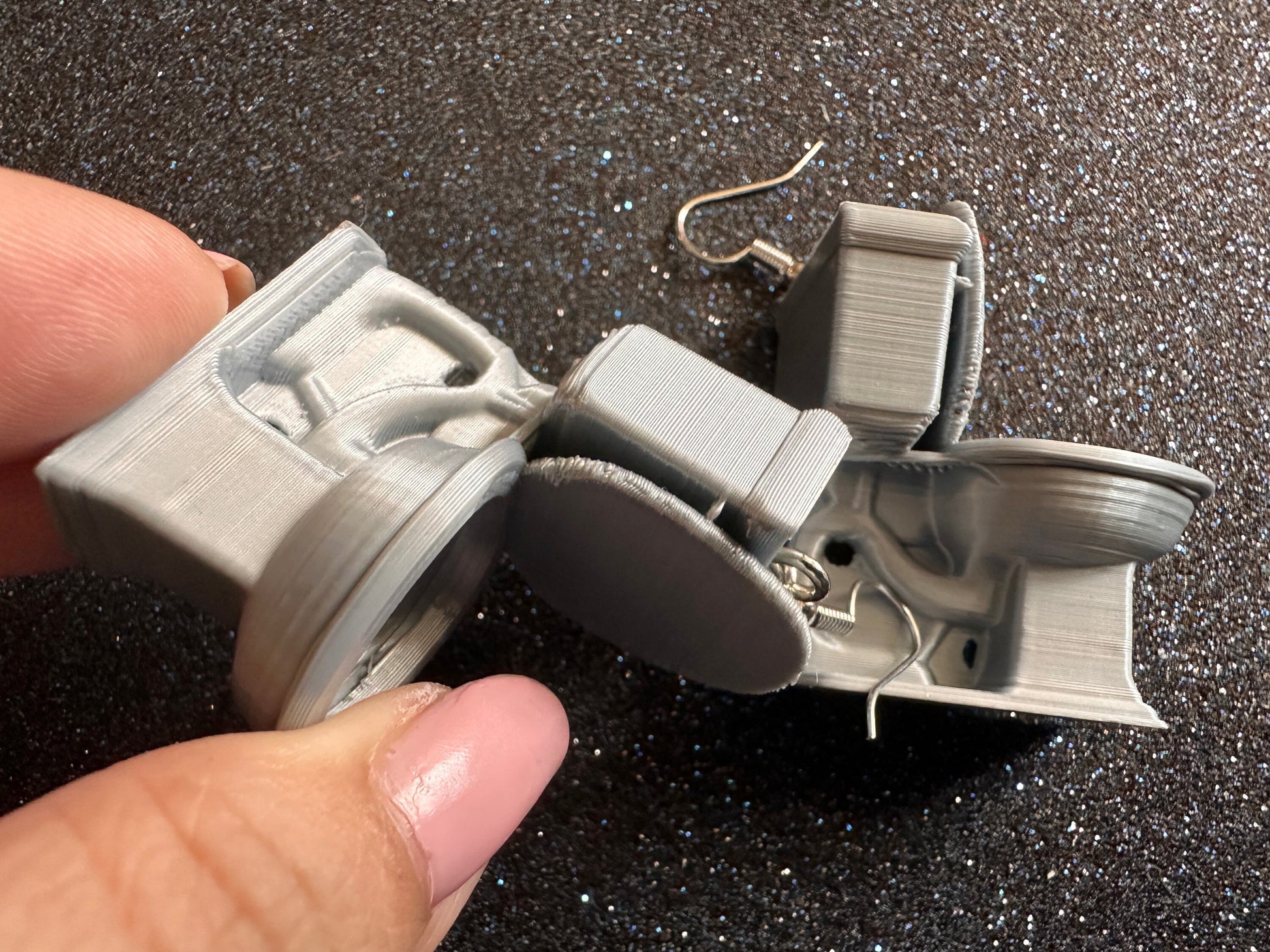 Silver 3D-Printed Toilet Earrings: Bathroom, Loo, Restroom, Water Closet WC, Novelty, Plumber, Porcelain Throne, Best Gifts for Her/Him/Them