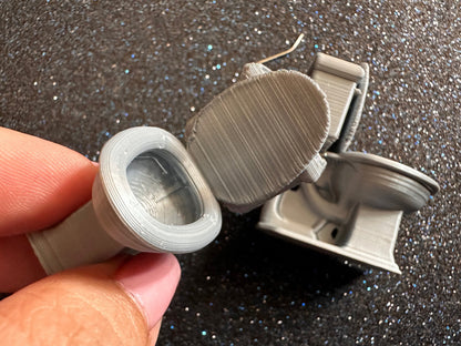 Silver 3D-Printed Toilet Earrings: Bathroom, Loo, Restroom, Water Closet WC, Novelty, Plumber, Porcelain Throne, Best Gifts for Her/Him/Them