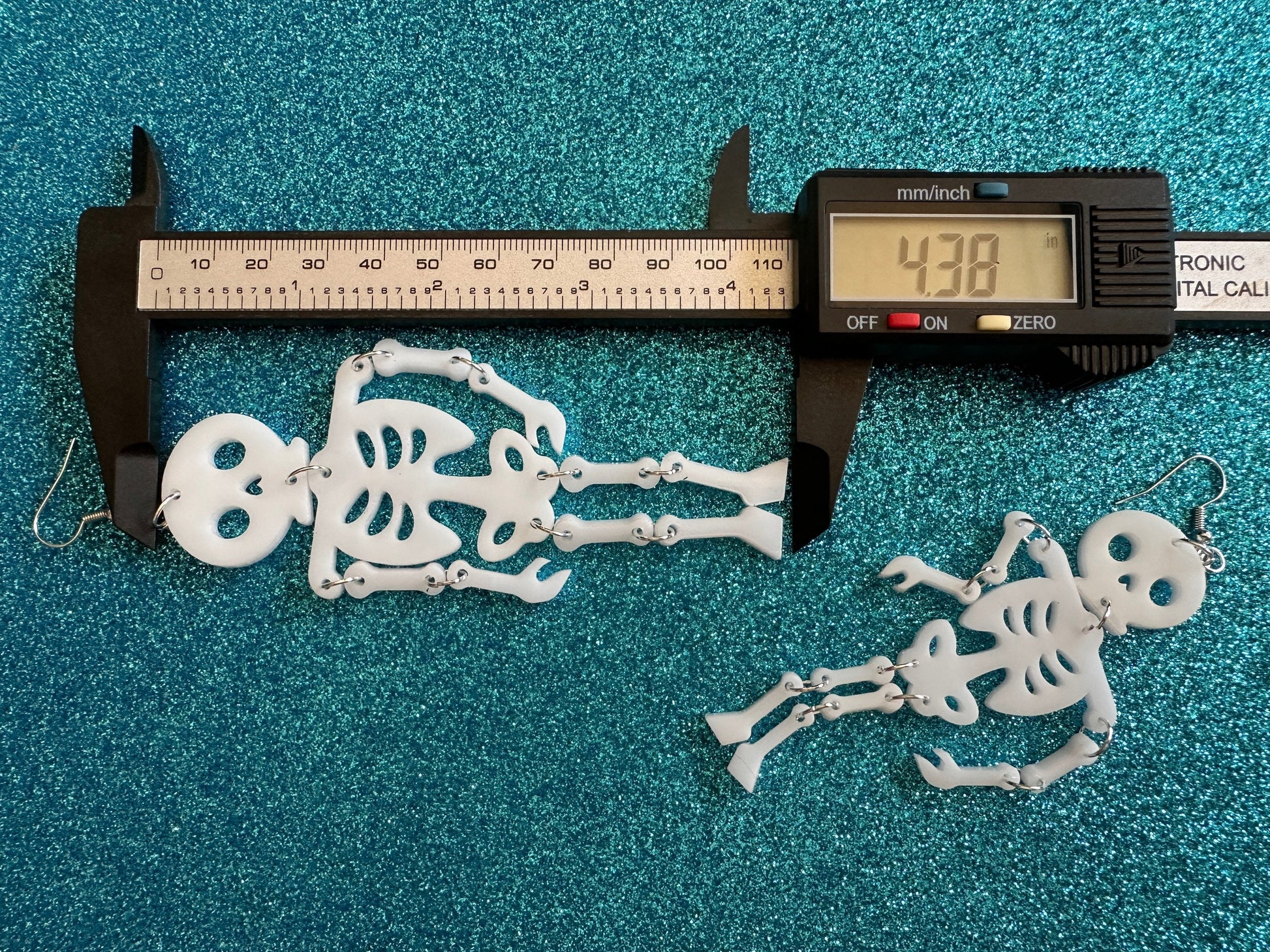 Skeleton Earrings: Laser Cut Acrylic Skeletons, Moving Skeletons, Halloween, Scary, Spooky, Holiday, Bones, Best Gifts for Her/Him/Them