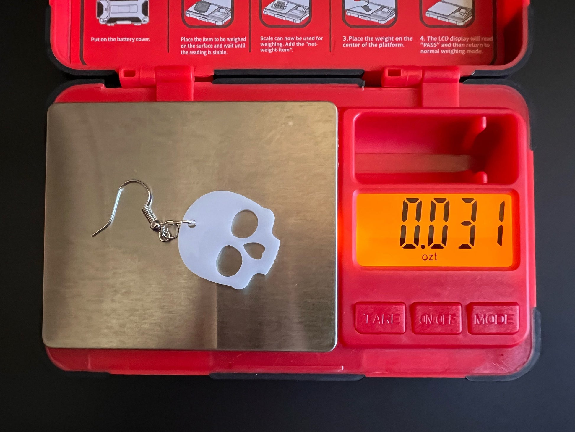 Skull Earrings with Heart: Laser Cut Acrylic Skulls, Halloween, Cross Bones, Spooky, Best Gifts for Her/Him/Them