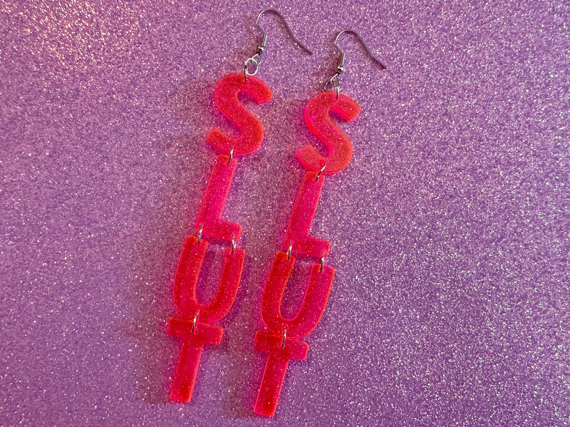 Slut Earrings: Laser Cut Words, Gag Gift, BFFS, Best Friend Gift, Girlfriends, Funny Bachelorette, Anniversary, Best Gifts for Her/Him/Them