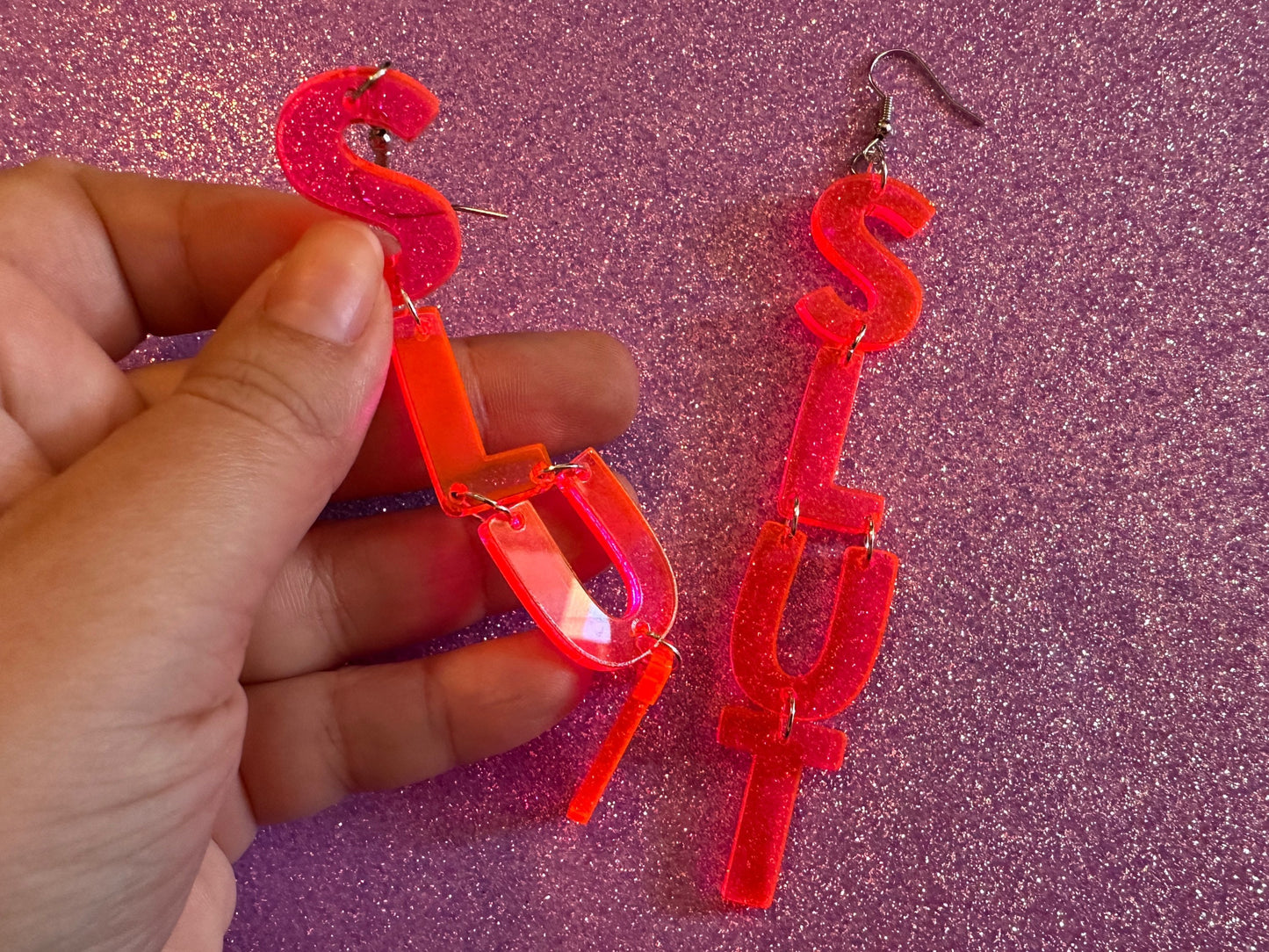 Slut Earrings: Laser Cut Words, Gag Gift, BFFS, Best Friend Gift, Girlfriends, Funny Bachelorette, Anniversary, Best Gifts for Her/Him/Them