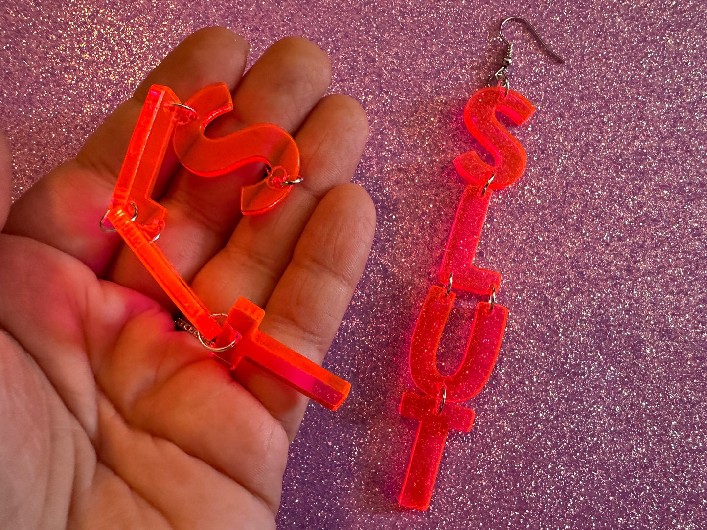 Slut Earrings: Laser Cut Words, Gag Gift, BFFS, Best Friend Gift, Girlfriends, Funny Bachelorette, Anniversary, Best Gifts for Her/Him/Them