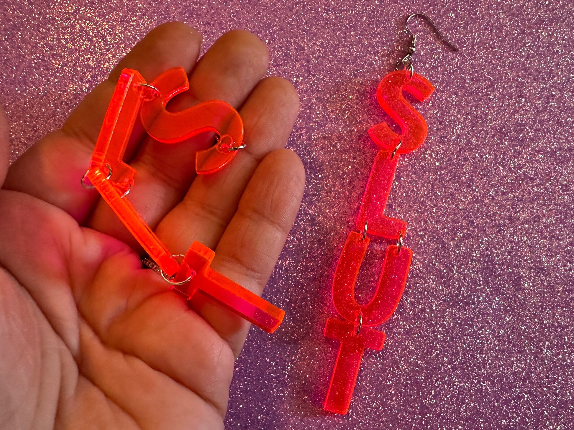 Slut Earrings: Laser Cut Words, Gag Gift, BFFS, Best Friend Gift, Girlfriends, Funny Bachelorette, Anniversary, Best Gifts for Her/Him/Them