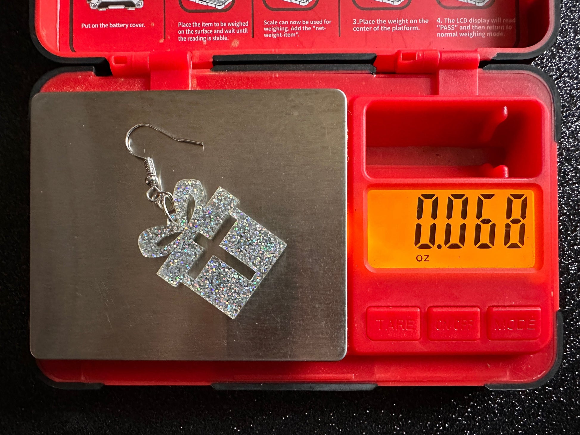 Small Glittery Christmas Present Earrings: Laser Cut Acrylic Presents, Xmas, X-mas, Sparkly Shiny Gift, Birthday, Gifts for Her/Him/Them