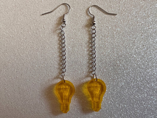 Small Idea Lightbulb Earrings: Laser Cut Acrylic Lightbulbs, Eureka, Motivational, Bright Light, Lamp, Best Gifts for Her/Him/Them