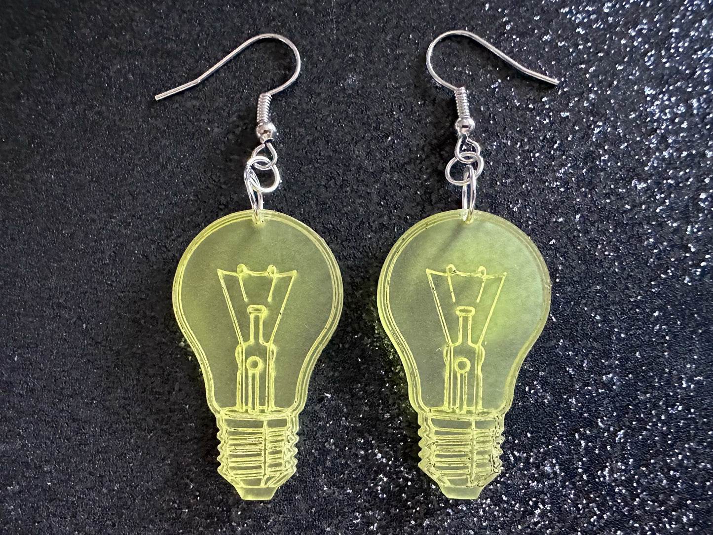Small Idea Lightbulb Earrings: Laser Cut Acrylic Lightbulbs, Eureka, Motivational, Bright Light, Lamp, Best Gifts for Her/Him/Them