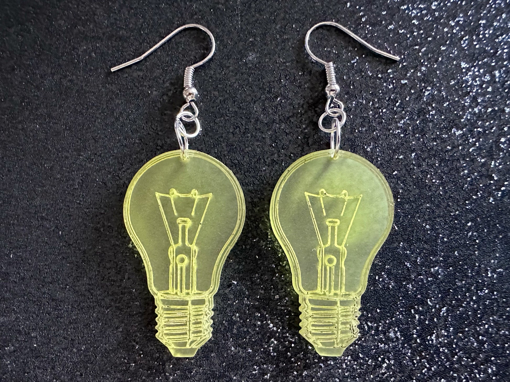 Small Idea Lightbulb Earrings: Laser Cut Acrylic Lightbulbs, Eureka, Motivational, Bright Light, Lamp, Best Gifts for Her/Him/Them