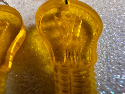 Small Idea Lightbulb Earrings: Laser Cut Acrylic Lightbulbs, Eureka, Motivational, Bright Light, Lamp, Best Gifts for Her/Him/Them