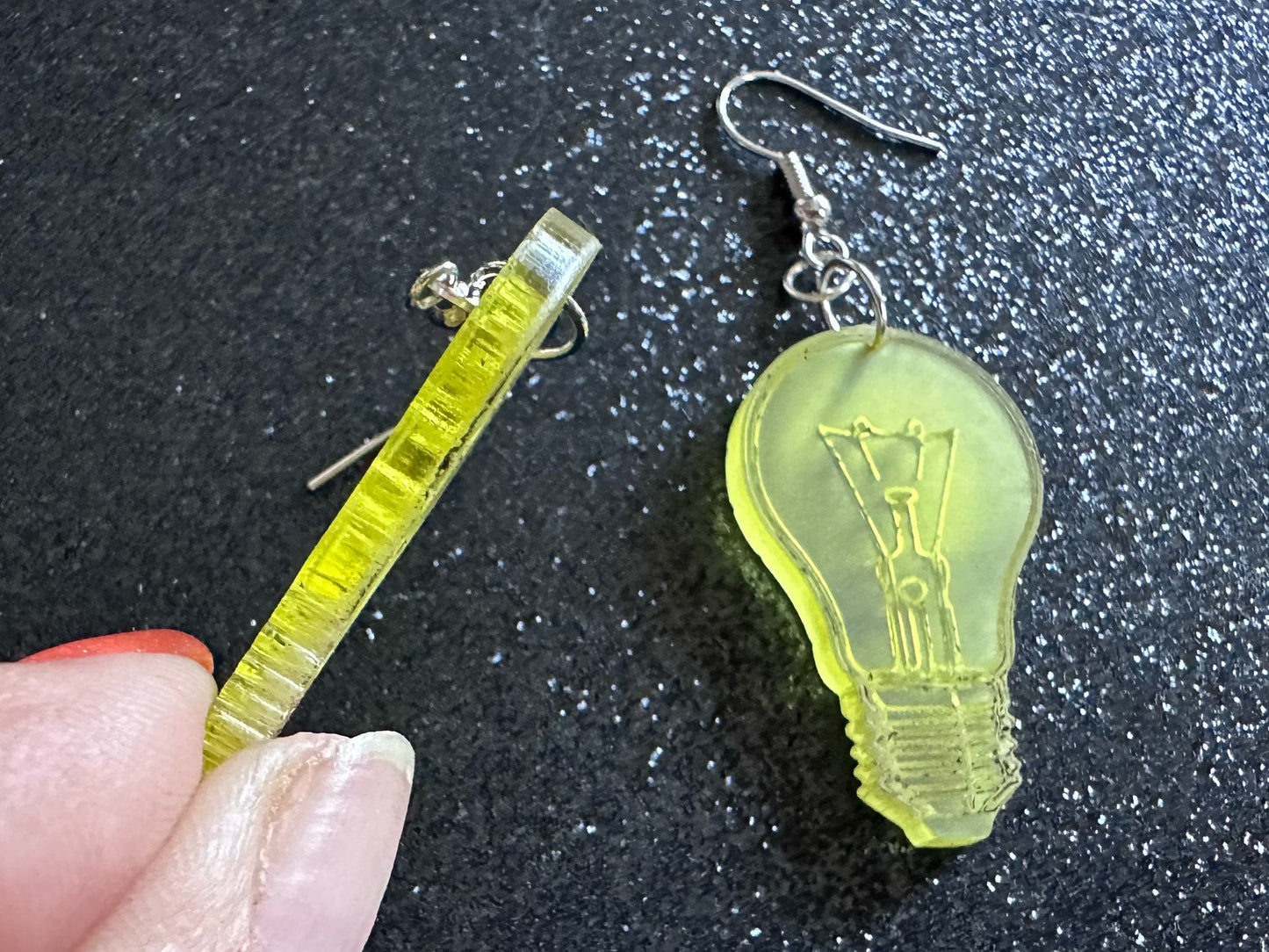 Small Idea Lightbulb Earrings: Laser Cut Acrylic Lightbulbs, Eureka, Motivational, Bright Light, Lamp, Best Gifts for Her/Him/Them