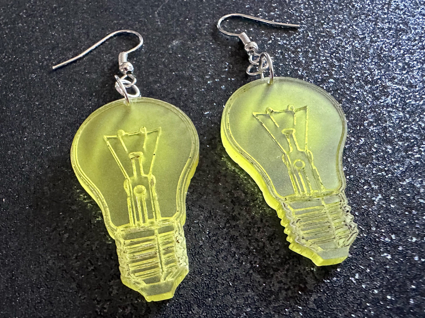 Small Idea Lightbulb Earrings: Laser Cut Acrylic Lightbulbs, Eureka, Motivational, Bright Light, Lamp, Best Gifts for Her/Him/Them