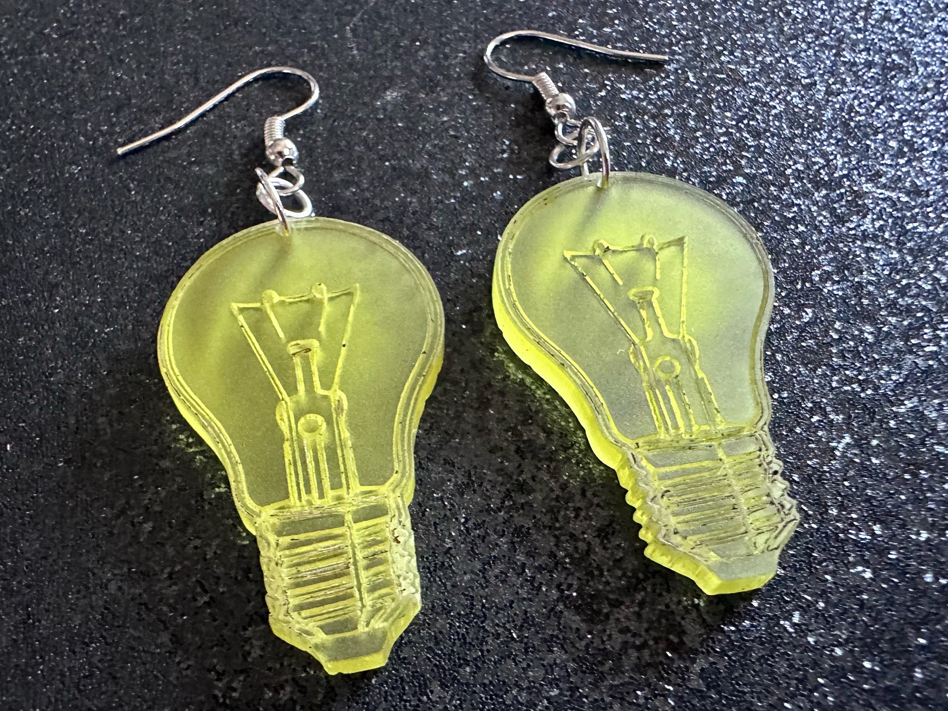 Small Idea Lightbulb Earrings: Laser Cut Acrylic Lightbulbs, Eureka, Motivational, Bright Light, Lamp, Best Gifts for Her/Him/Them