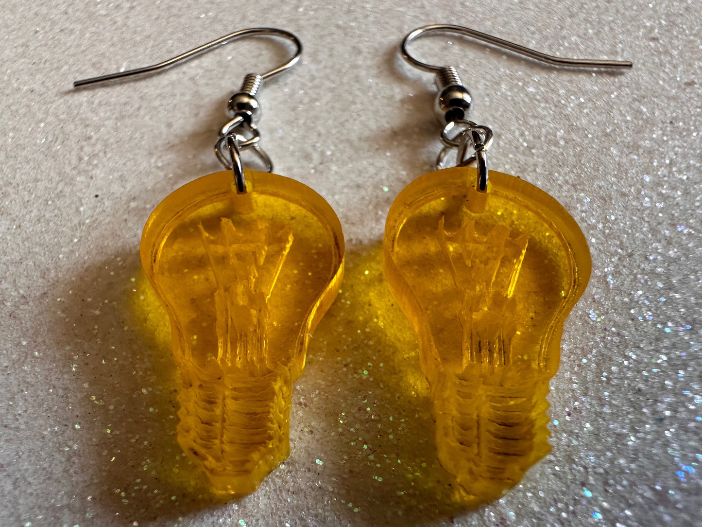Small Idea Lightbulb Earrings: Laser Cut Acrylic Lightbulbs, Eureka, Motivational, Bright Light, Lamp, Best Gifts for Her/Him/Them