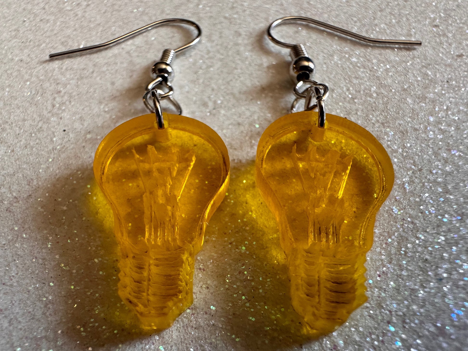 Small Idea Lightbulb Earrings: Laser Cut Acrylic Lightbulbs, Eureka, Motivational, Bright Light, Lamp, Best Gifts for Her/Him/Them