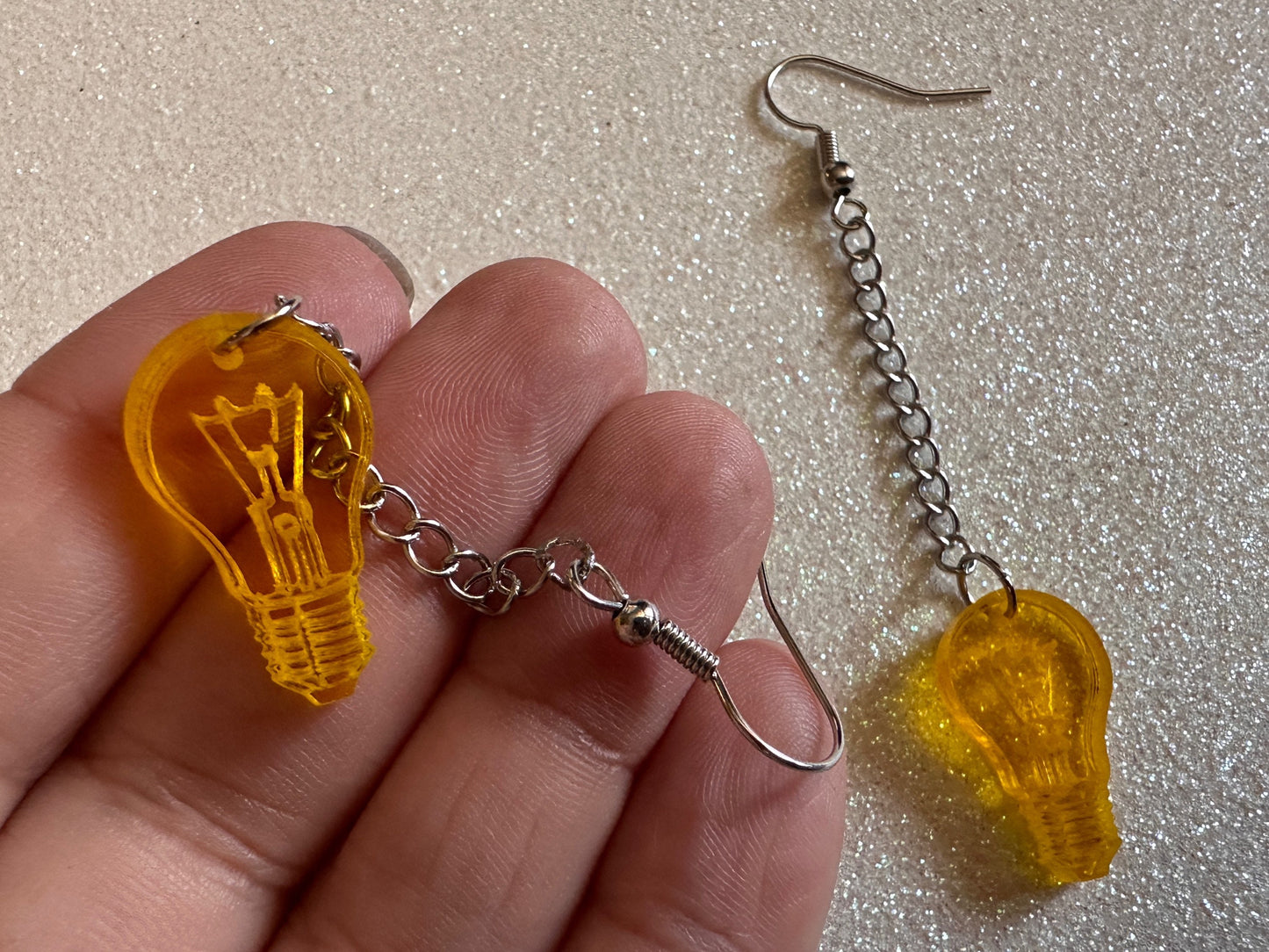 Small Idea Lightbulb Earrings: Laser Cut Acrylic Lightbulbs, Eureka, Motivational, Bright Light, Lamp, Best Gifts for Her/Him/Them