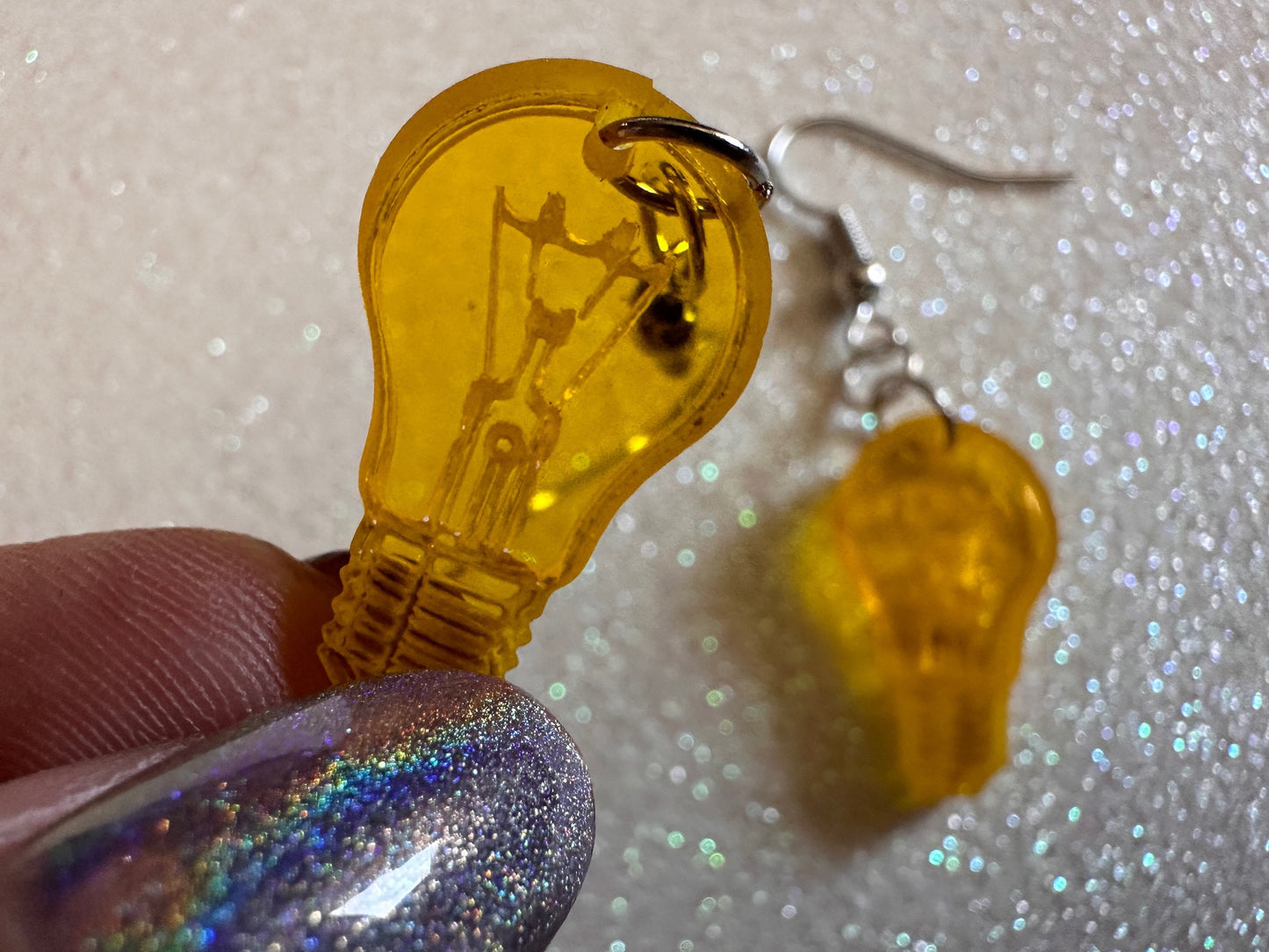 Small Idea Lightbulb Earrings: Laser Cut Acrylic Lightbulbs, Eureka, Motivational, Bright Light, Lamp, Best Gifts for Her/Him/Them