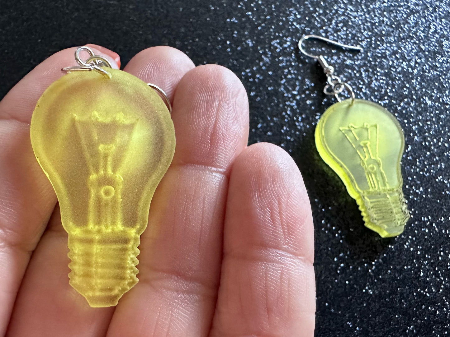 Small Idea Lightbulb Earrings: Laser Cut Acrylic Lightbulbs, Eureka, Motivational, Bright Light, Lamp, Best Gifts for Her/Him/Them