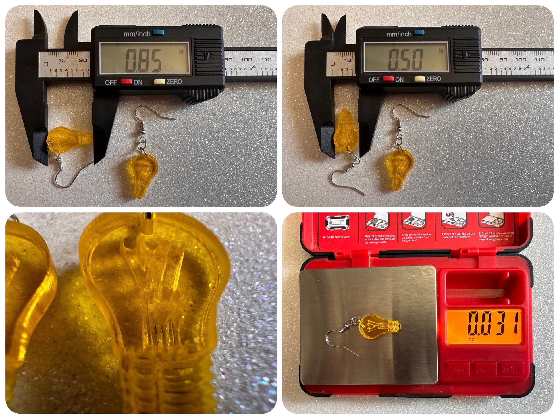 Small Idea Lightbulb Earrings: Laser Cut Acrylic Lightbulbs, Eureka, Motivational, Bright Light, Lamp, Best Gifts for Her/Him/Them