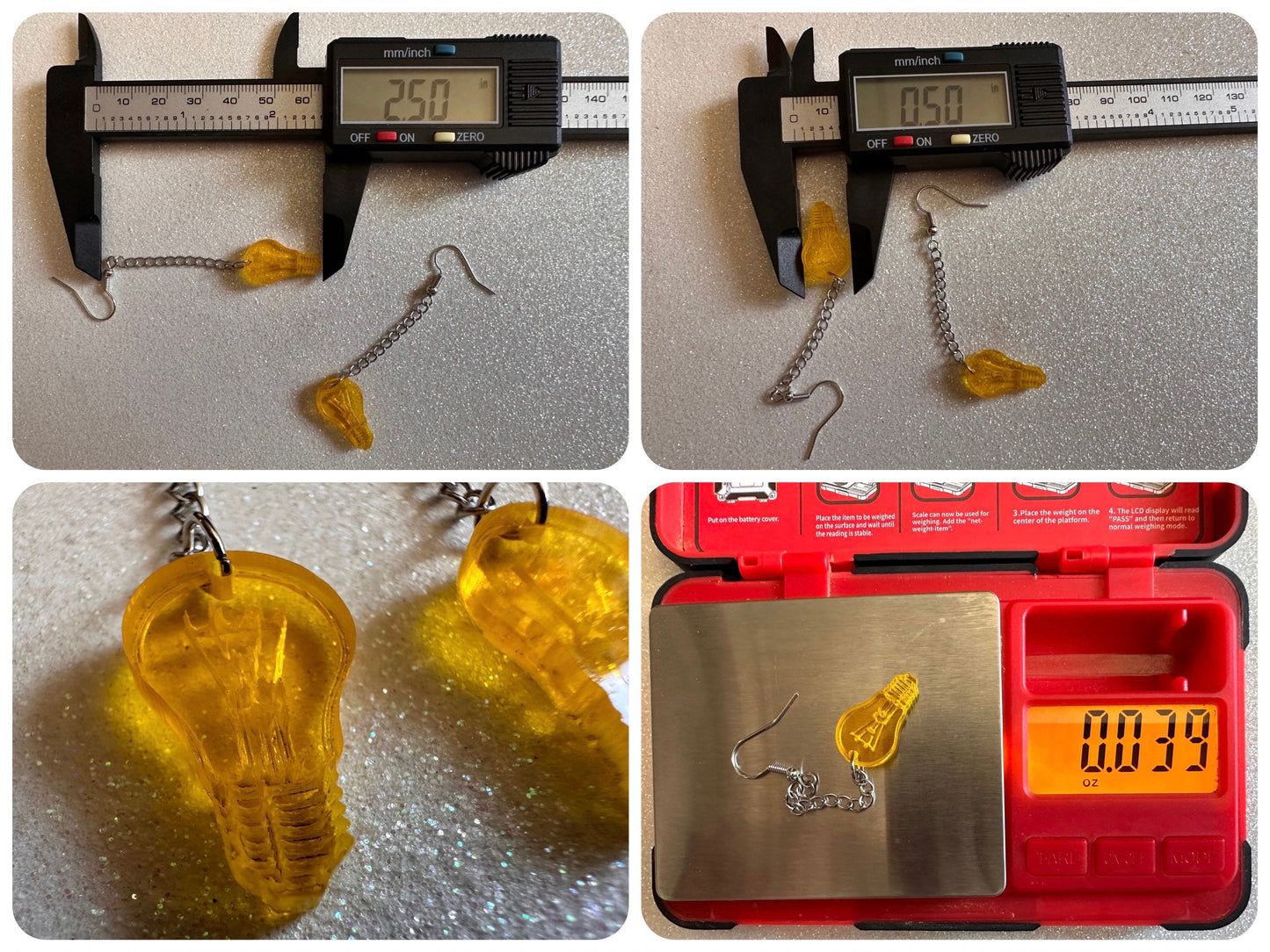 Small Idea Lightbulb Earrings: Laser Cut Acrylic Lightbulbs, Eureka, Motivational, Bright Light, Lamp, Best Gifts for Her/Him/Them