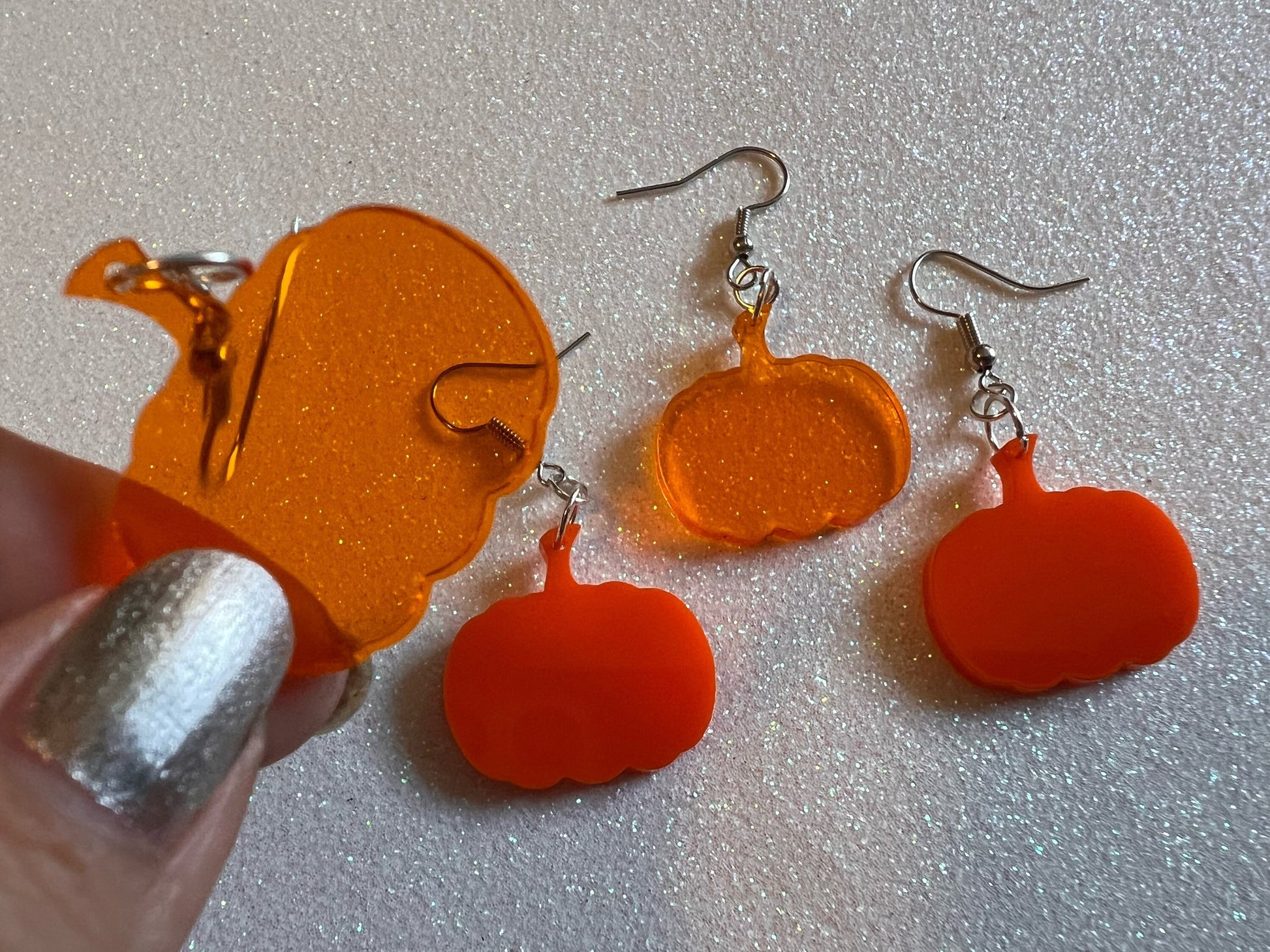 Small Pumpkin Halloween Earrings: Laser Cut Acrylic Pumpkins, Jack-O-Lantern, Scary, Spooky, Horror, Best Gifts for Her/Him/Them