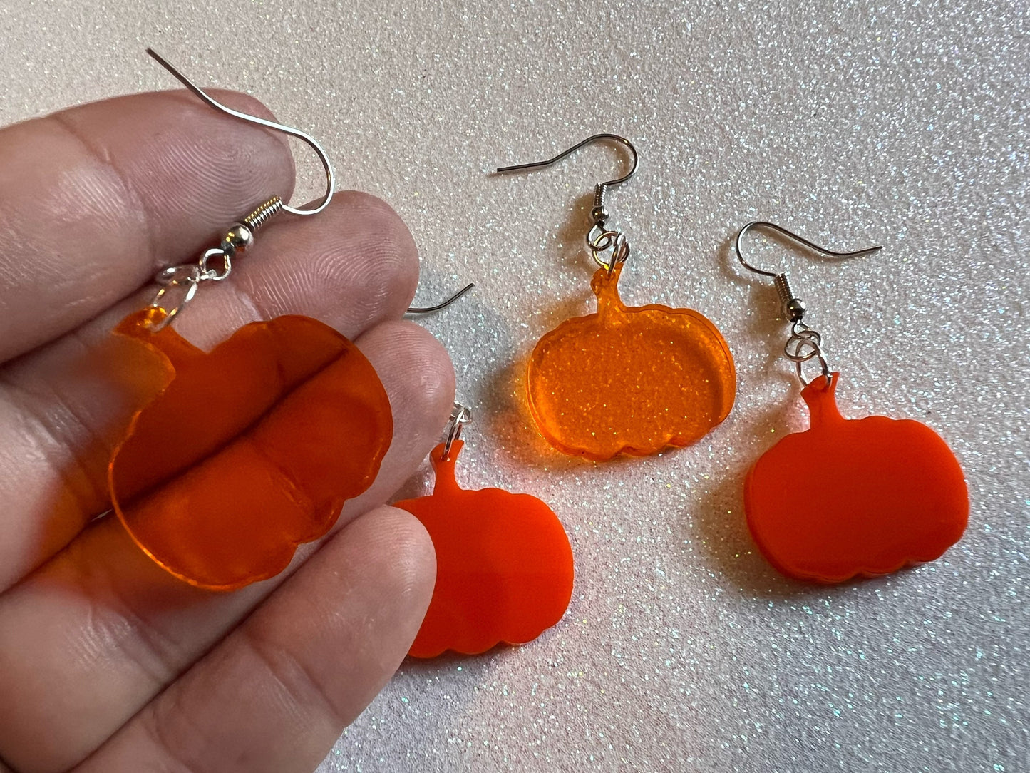 Small Pumpkin Halloween Earrings: Laser Cut Acrylic Pumpkins, Jack-O-Lantern, Scary, Spooky, Horror, Best Gifts for Her/Him/Them