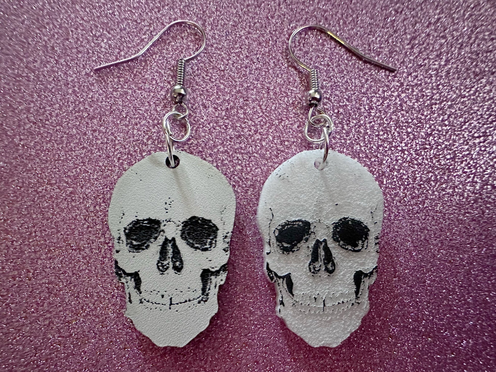 Small Realistic Skull Earrings: Laser Cut Acrylic Skulls, Halloween, Bones, Engraved Skulls, Scary, Spooky, Best Gifts for Her/Him/Them