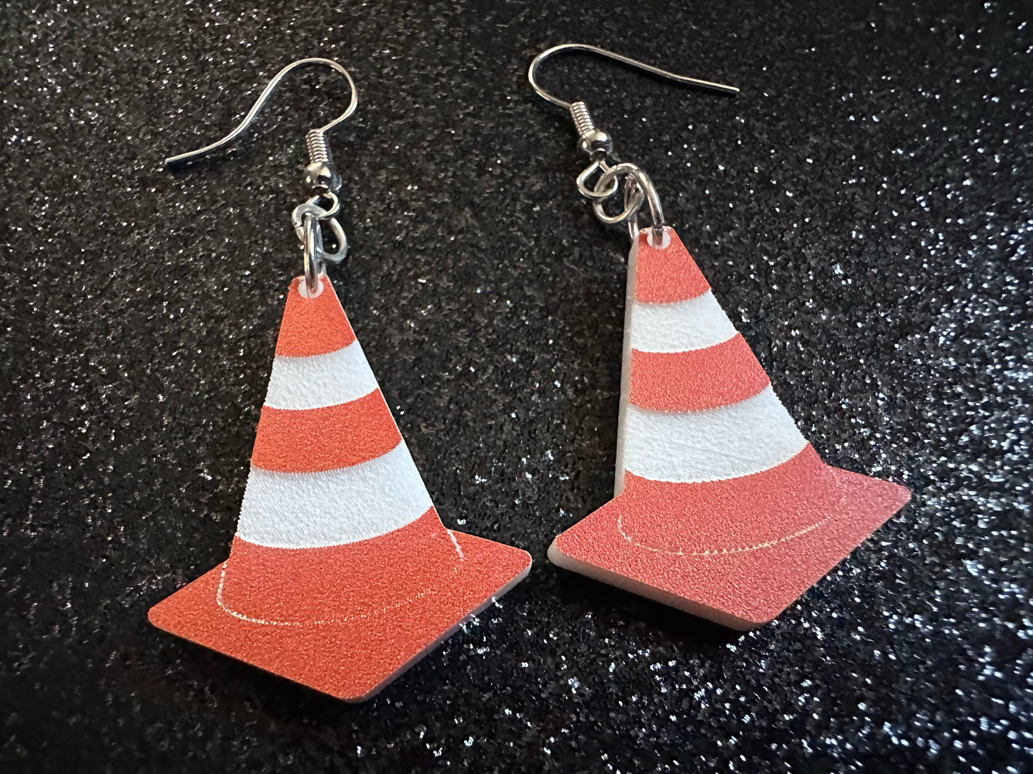 Small Traffic Cone Earrings: Laser Cut Acrylic Cones, Car, Driving School, Road Trip, Emergency, Emergencies, Best Gifts for Her/Him/Them