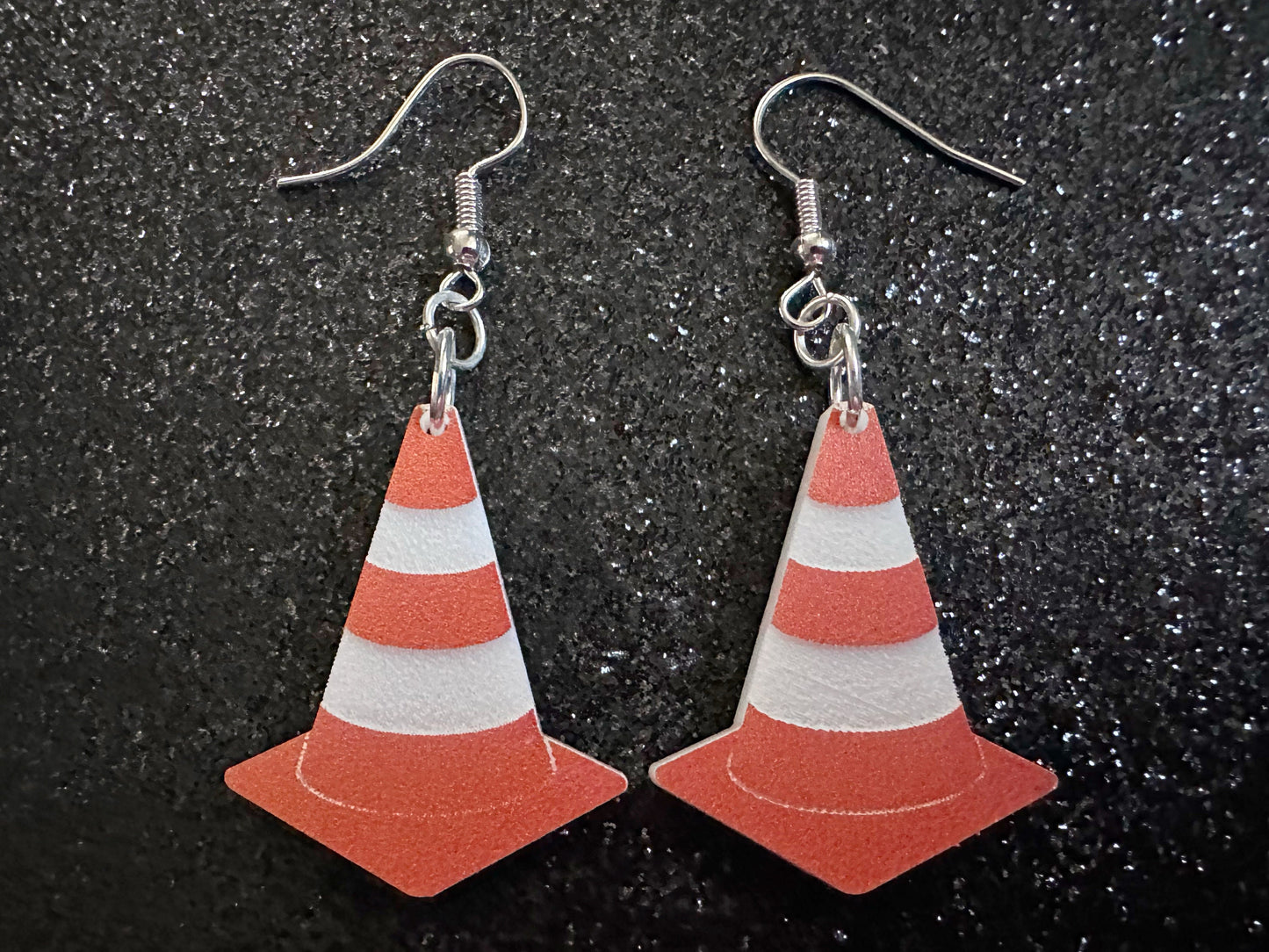 Small Traffic Cone Earrings: Laser Cut Acrylic Cones, Car, Driving School, Road Trip, Emergency, Emergencies, Best Gifts for Her/Him/Them