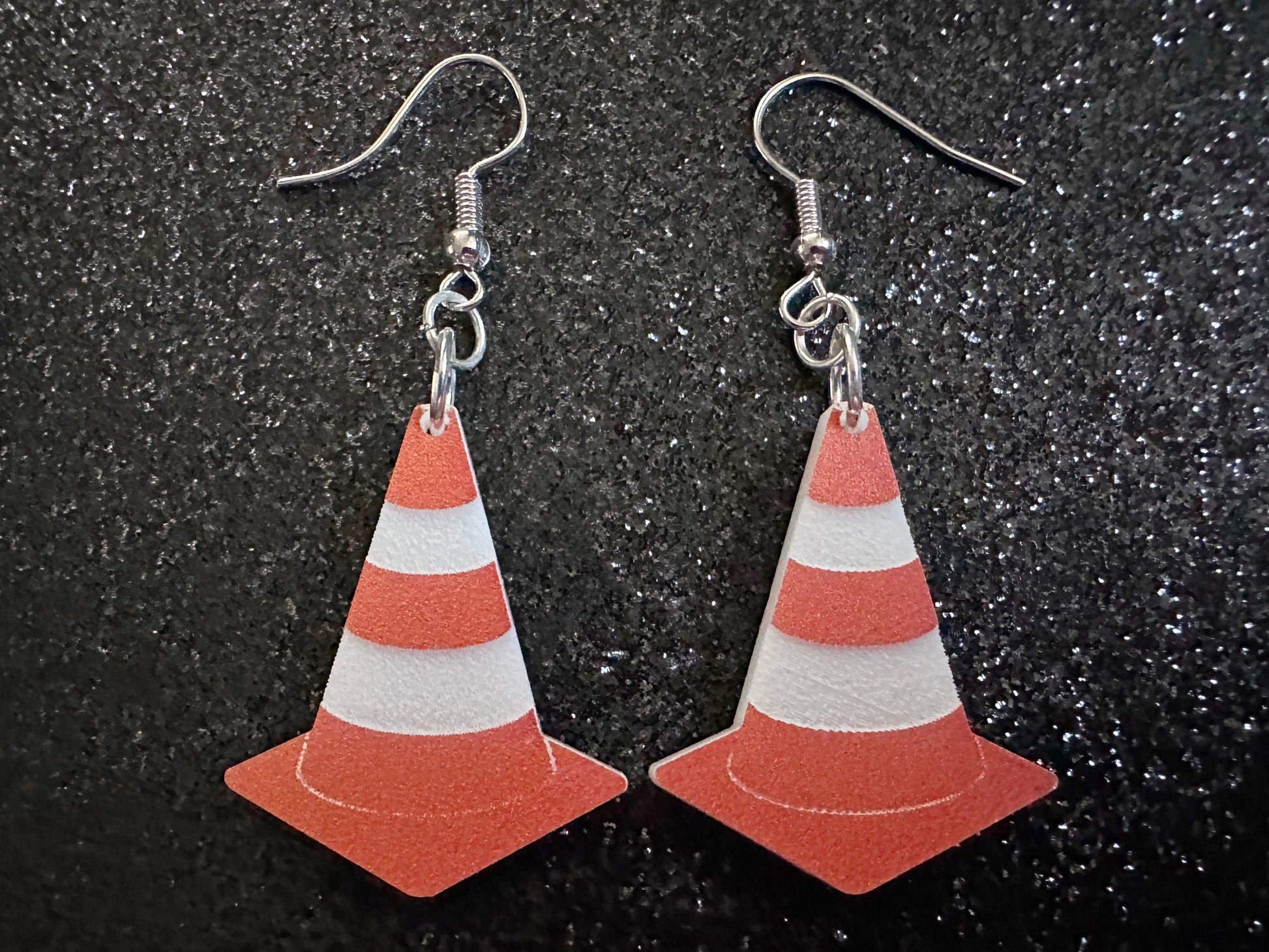 Small Traffic Cone Earrings: Laser Cut Acrylic Cones, Car, Driving School, Road Trip, Emergency, Emergencies, Best Gifts for Her/Him/Them