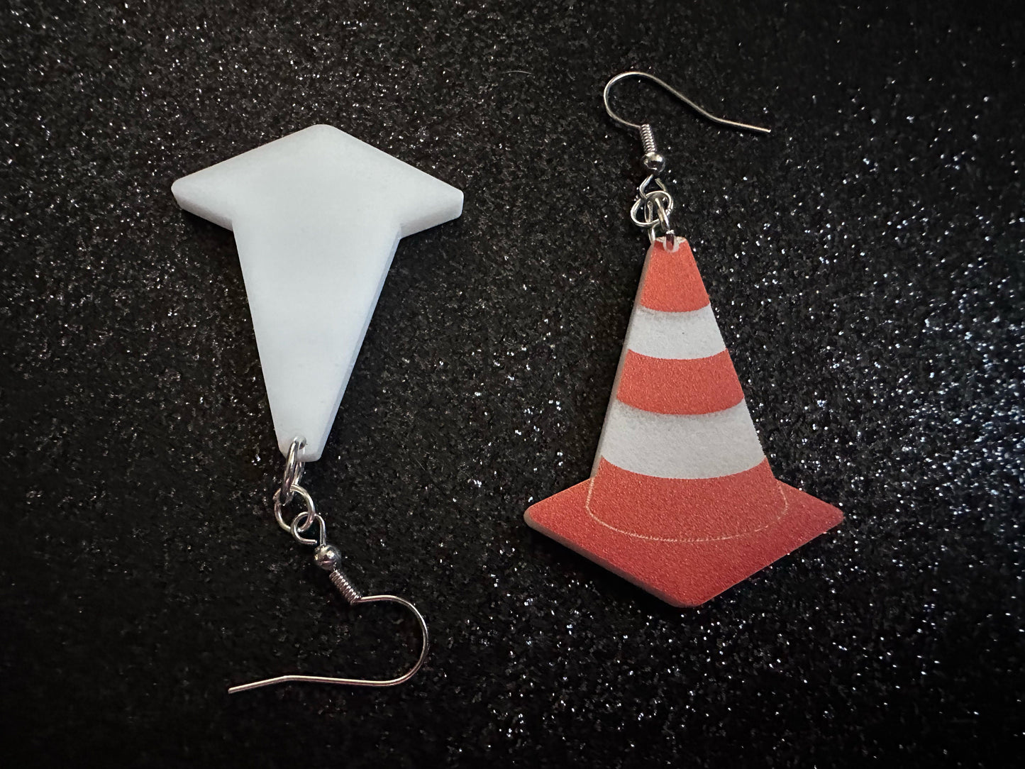 Small Traffic Cone Earrings: Laser Cut Acrylic Cones, Car, Driving School, Road Trip, Emergency, Emergencies, Best Gifts for Her/Him/Them