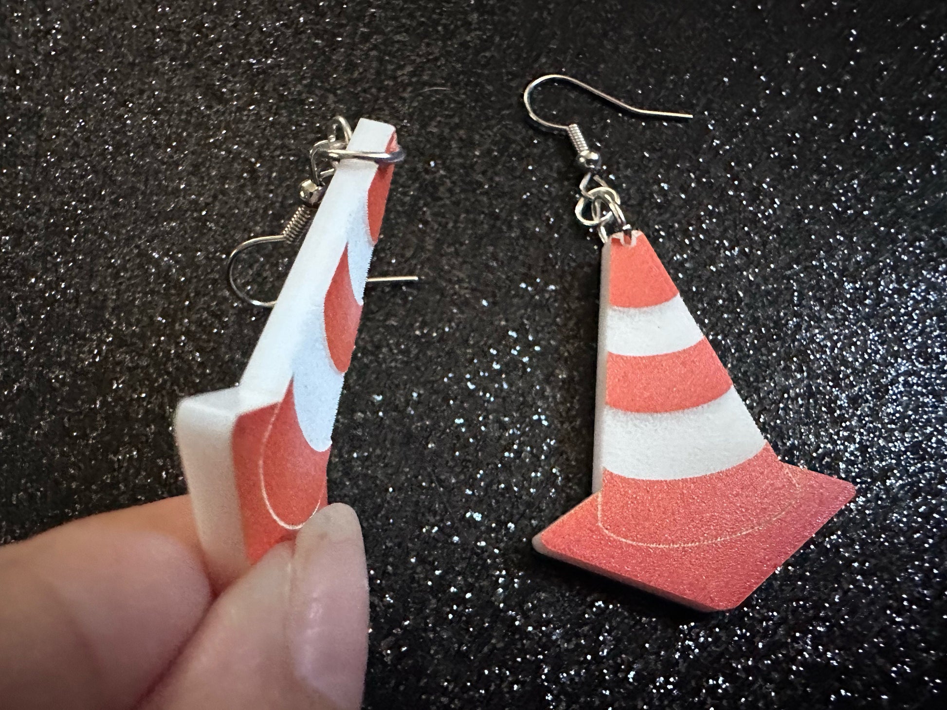 Small Traffic Cone Earrings: Laser Cut Acrylic Cones, Car, Driving School, Road Trip, Emergency, Emergencies, Best Gifts for Her/Him/Them